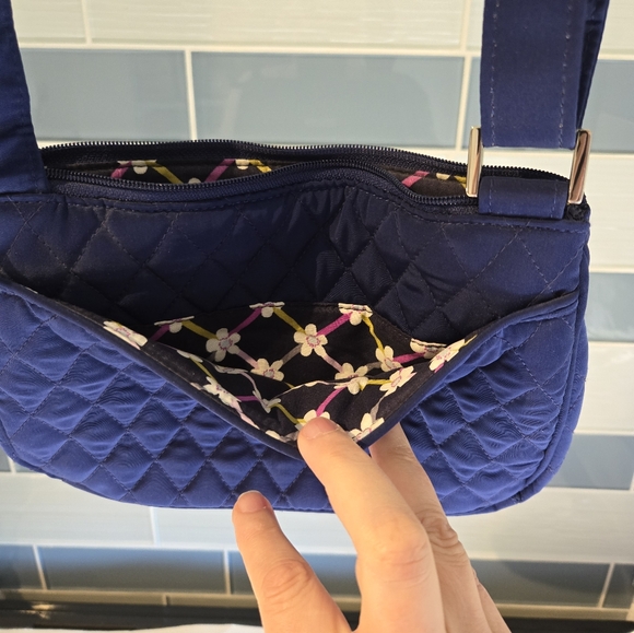 Vera Bradley Quilted Navy Shoulder Bag - Picture 4 of 11